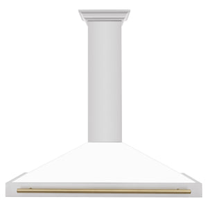ZLINE Autograph Edition 48 in. Stainless Steel Range Hood with White Matte Shell and Accents (KB4STZ-WM48)