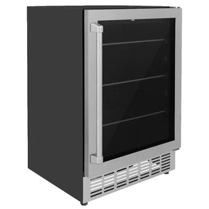 ZLINE Kitchen Package with Refrigerator, 36 in. Stainless Steel Gas Range, 36 in. Range Hood, Microwave Drawer, 24 in. Tall Tub Dishwasher and Beverage Fridge (6KPR-SGRRH36-MWDWV-RBV)