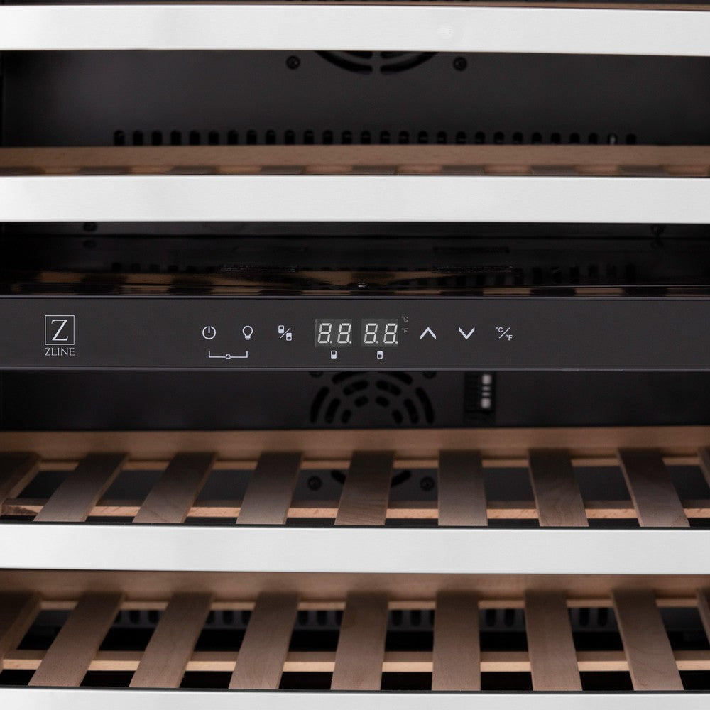 ZLINE 24 in. Monument Dual Zone 44-Bottle Wine Cooler in Stainless Steel (RWV-UD-24)