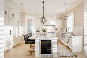 ZLINE Autograph Edition 24 in. Monument Dual Zone 44-Bottle Wine Cooler in Stainless Steel with Polished Gold Accents (RWVZ-UD-24-G)