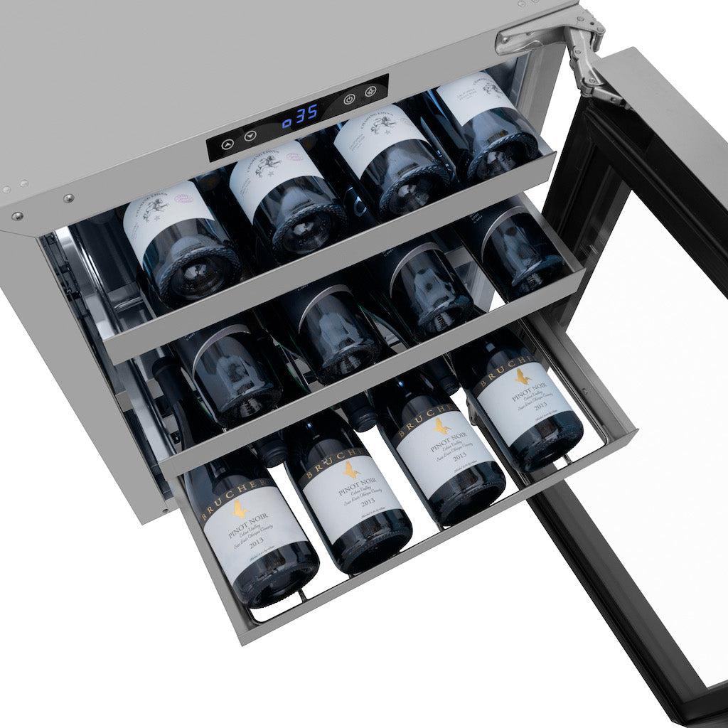 ZLINE 24 in. Touchstone Dual Zone 44 Bottle Wine Cooler With Panel Ready Glass Door (RWDPO-24)