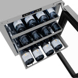 ZLINE 24 in. Touchstone Dual Zone 44 Bottle Wine Cooler With Stainless Steel Glass Door (RWDO-GS-24)