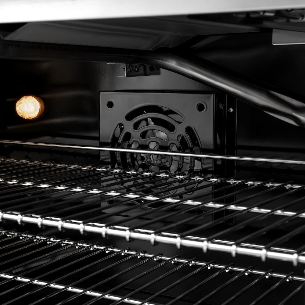 ZLINE Autograph Edition 30 in. 4.2 cu. ft. Select Gas Range with 4 Burner Cooktop and Convection Gas Oven in DuraSnow® Stainless Steel and Matte Black Accents (HGRSZ-30-MB)