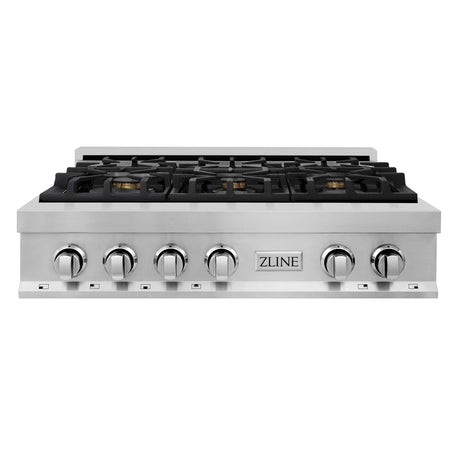 ZLINE 36 in. Stainless Steel Gas Stovetop with 6 Gas Brass Burners (RT-BR-36)