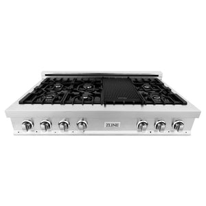 ZLINE Kitchen Package with 48 in. Stainless Steel Gas Rangetop and 30 in. Electric Wall Oven (2KP-RTAWS48)