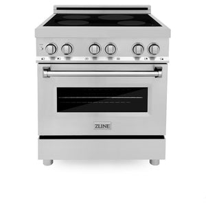 ZLINE 30 in. 4.0 cu. ft. Legacy Induction Range with 4 Element Cooktop and Electric Convection Oven in Stainless Steel (RAIND-30)