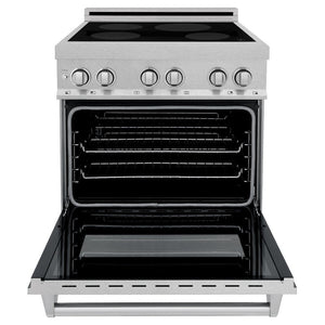 ZLINE 30 in. 4.0 cu. ft. Legacy Induction Range with 4 Element Cooktop and Electric Oven in DuraSnow® Stainless Steel (RAINDS-SN-30)