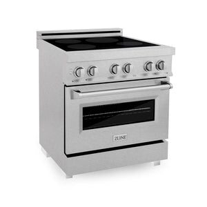 ZLINE 30 in. 4.0 cu. ft. Legacy Induction Range with 4 Element Cooktop and Electric Oven in Satin Stainless Steel (RAINDS-SN-30)