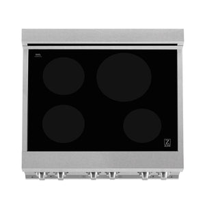 ZLINE 30 in. 4.0 cu. ft. Legacy Induction Range with 4 Element Cooktop and Electric Oven in DuraSnow® Stainless Steel (RAINDS-SN-30)