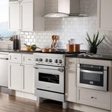 ZLINE 30 in. 4.0 cu. ft. Dual Fuel Range with Gas Stove and Electric Oven in All Fingerprint Resistant Stainless Steel with Brass Burners (RAS-SN-BR-30)
