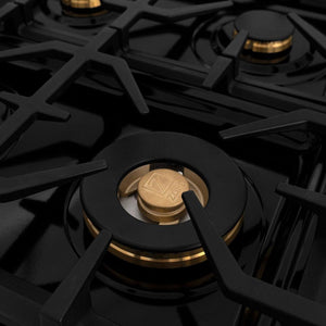 ZLINE Autograph Edition 60 in. 7.4 cu. ft. Legacy Dual Fuel Range with 9 Burner Gas Cooktop and 2 Electric Convection Ovens in Stainless Steel and Polished Gold Accents (RAZ-60-G)