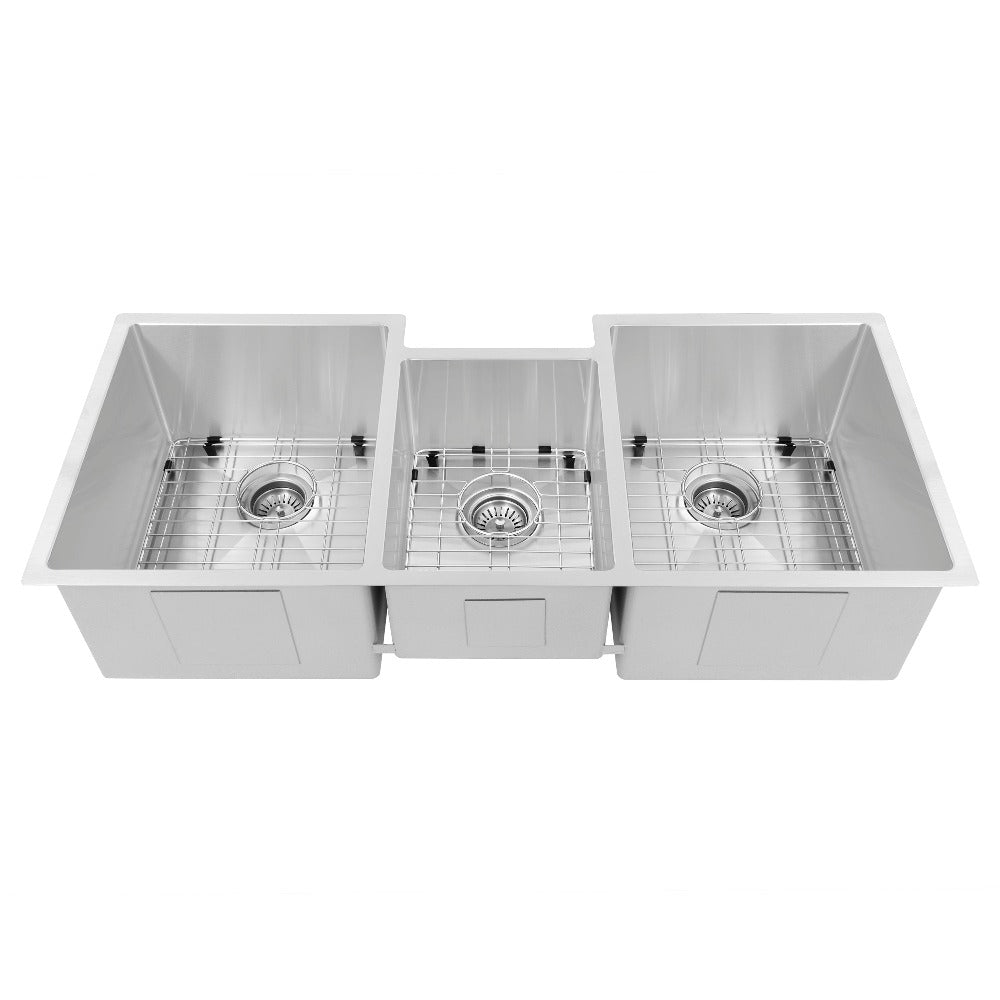 ZLINE Breckenridge 45 in. Undermount Triple Bowl Stainless Steel Kitchen Sink with Bottom Grid and Accessories (SLT-45)