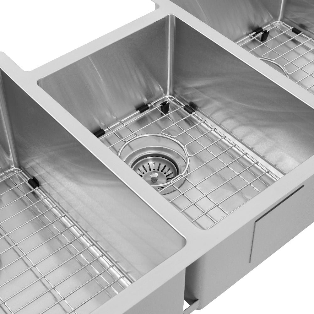 ZLINE Breckenridge 45 in. Undermount Triple Bowl Stainless Steel Kitchen Sink with Bottom Grid and Accessories (SLT-45)