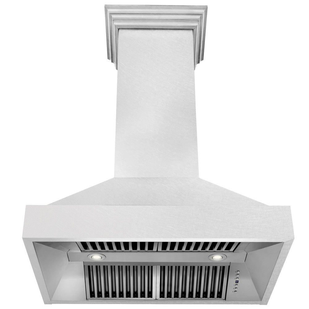 ZLINE 36 in. Kitchen Package with DuraSnow® Stainless Steel Dual Fuel Range and Convertible Vent Range Hood (2KP-RASSNRH36)