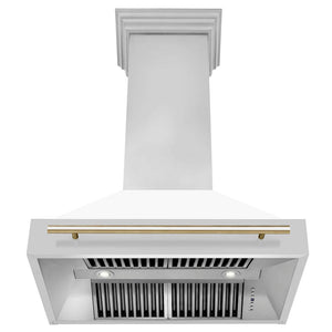 ZLINE Autograph Edition 36 in. Stainless Steel Range Hood with White Matte Shell and Handle (8654STZ-WM36)