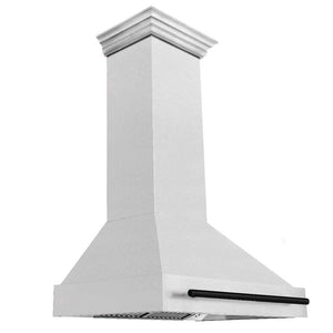 ZLINE Autograph Edition 36 in. Fingerprint Resistant Satin Stainless Steel Range Hood with Stainless Steel Shell and Colored Handle (8654SNZ-36) Matte Black