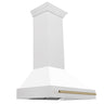ZLINE Autograph Edition 36 in. Fingerprint Resistant Satin Stainless Steel Range Hood with White Matte Shell and Accented Handle (8654SNZ-WM36) Champagne Bronze