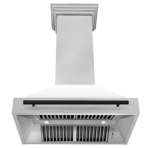 ZLINE Autograph Edition 36 in. Fingerprint Resistant Stainless Steel Range Hood with White Matte Shell and Handle (8654SNZ-WM36)