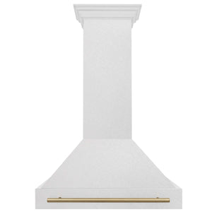 ZLINE Autograph Edition 36 in. Fingerprint Resistant Stainless Steel Range Hood with Stainless Steel Shell and Colored Handle (8654SNZ-36)