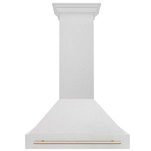 ZLINE Autograph Edition 36 in. Fingerprint Resistant Stainless Steel Range Hood with Stainless Steel Shell and Colored Handle (8654SNZ-36)