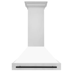 ZLINE Autograph Edition 36 in. Stainless Steel Range Hood with White Matte Shell and Handle (8654STZ-WM36)