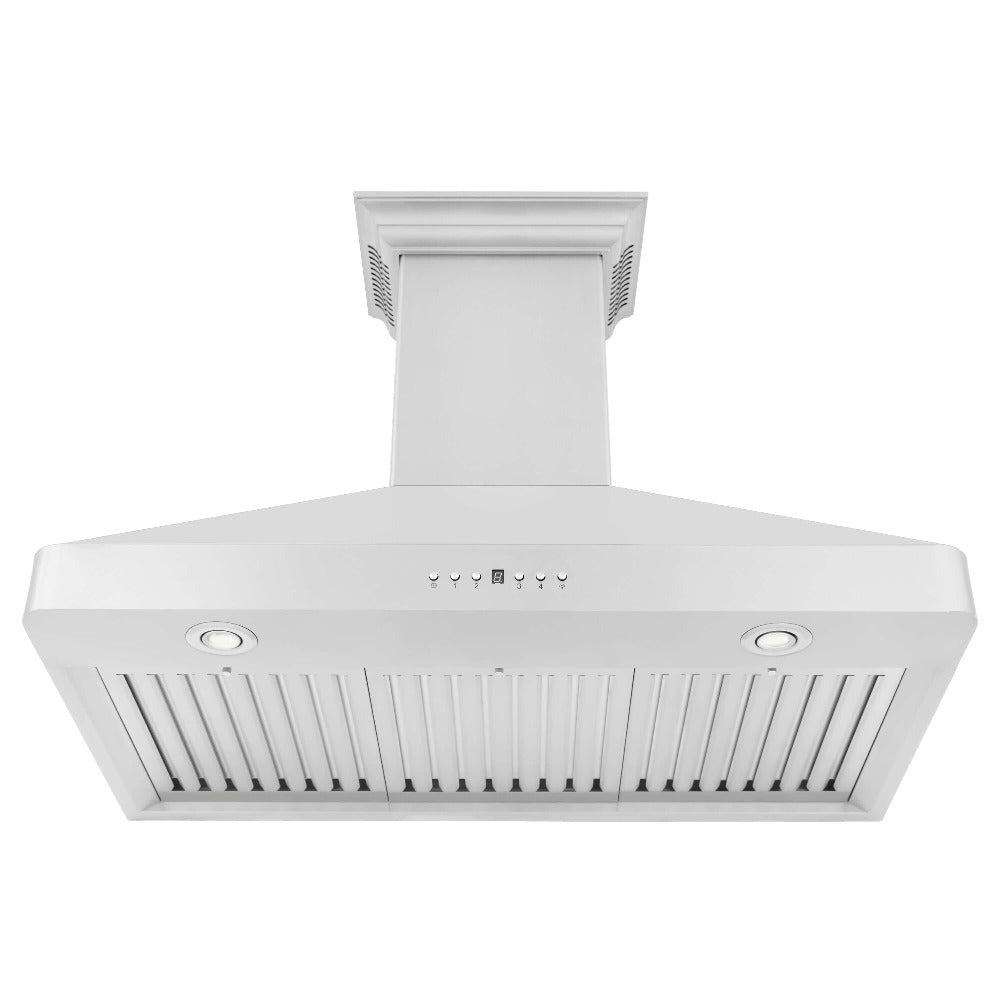 ZLINE Wall Mount Range Hood in Stainless Steel with Built-in CrownSound Bluetooth Speakers (KF2CRN-BT)