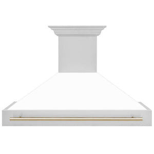 ZLINE Autograph Edition 48 in. Stainless Steel Range Hood with White Matte Shell and Handle (8654STZ-WM48)