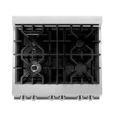 ZLINE 30 in. Kitchen Package Stainless Steel Dual Fuel Range and Over-the-Range Microwave with Traditional Handle (2KP-RAOTRH30)