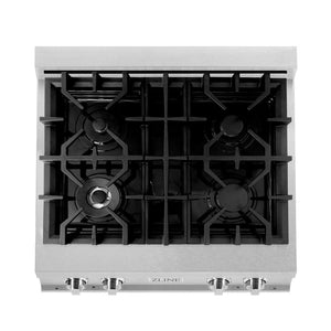 ZLINE Kitchen Package with 30 in. DuraSnow® Stainless Steel Rangetop and 30 in. Over The Range Microwave with Modern Handle (2KP-RTSOTR30)