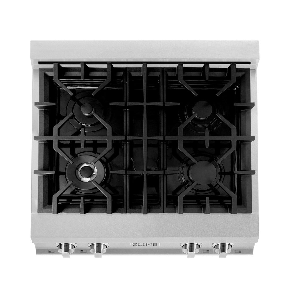 ZLINE 30 in. Legacy Gas Rangetop with 4 Burners and Porcelain Cooktop in DuraSnow® Stainless Steel (RTS-30)