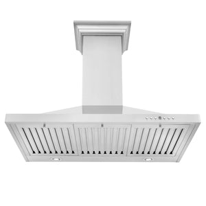 ZLINE Convertible Vent Wall Mount Range Hood in Stainless Steel with Crown Molding (KBCRN)
