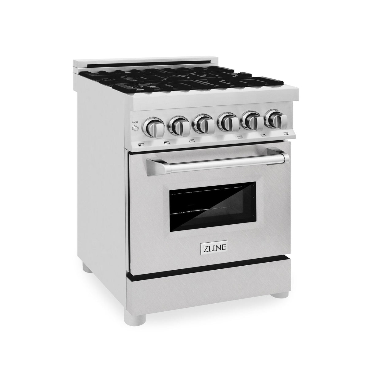 ZLINE 24 in. 2.8 cu. ft. Legacy Dual Fuel Range with 4 Burner Gas Cooktop and Electric Convection Oven in Stainless Steel (RA24)