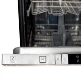 ZLINE 24 in. Top Control Dishwasher with Stainless Steel Panel and Traditional Style Handle, 52dBa (DW-304-H-24)