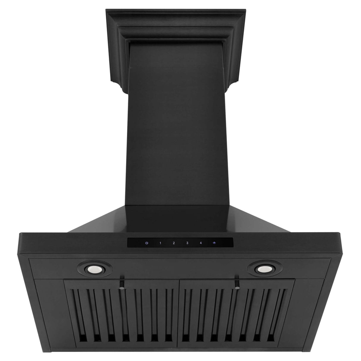 ZLINE Convertible Vent Wall Mount Range Hood in Black Stainless Steel with Crown Molding (BSKBNCRN)