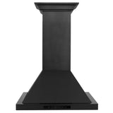 ZLINE Convertible Vent Wall Mount Range Hood in Black Stainless Steel with Crown Molding (BSKBNCRN)