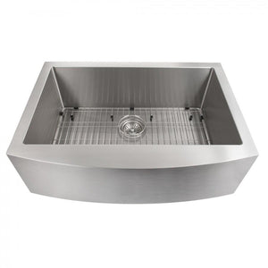 ZLINE 30 in. Zermatt Farmhouse Apron Mount Single Bowl Kitchen Sink with Bottom Grid (SAS-30)
