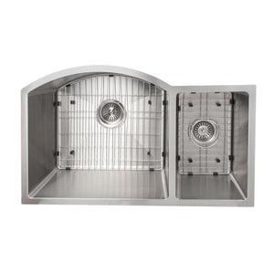 ZLINE 33 in. Cortina Undermount Double Bowl Kitchen Sink with Bottom Grid (SC70D-33)