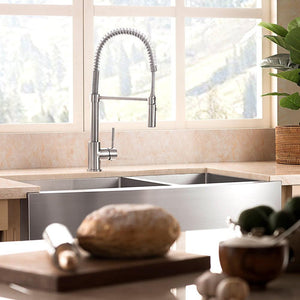 ZLINE 36 in. Courchevel Farmhouse Apron Mount Double Bowl Kitchen Sink with Bottom Grid (SA60D-36)