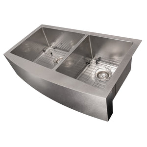 ZLINE 36" Farmhouse Series Double Bowl Apron Sink (SA60D) - Rustic Kitchen & Bath - Sinks - ZLINE Kitchen and Bath