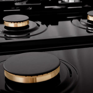 ZLINE Kitchen Package with 36 in. Black Stainless Steel Rangetop and 36 in. Convertible Range Hood (2KP-RTBRH36)