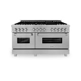 ZLINE 60 in. 7.4 cu. ft. Dual Fuel Range with Gas Stove and Electric Oven in Fingerprint Resistant Stainless Steel (RAS-SN-60)