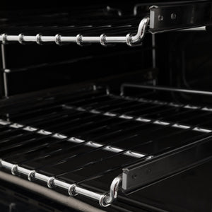 ZLINE Autograph Edition 30 in. 4.0 cu. ft. Legacy Dual Fuel Range with 4 Burner Gas Cooktop and Electric Convection Oven in Black Stainless Steel and Champagne Bronze Accents (RABZ-30-CB)