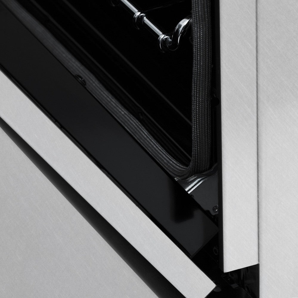 ZLINE Autograph Edition 30 in. 4.0 cu. ft. Legacy Dual Fuel Range with 4 Burner Gas Cooktop and Electric Convection Oven in DuraSnow® Stainless Steel and Matte Black Accents (RASZ-SN-30-MB)