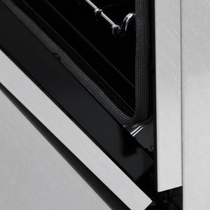 ZLINE Autograph Edition 30 in. 4.0 cu. ft. Legacy Dual Fuel Range with 4 Burner Gas Cooktop and Electric Convection Oven in DuraSnow® Stainless Steel and Matte Black Accents (RASZ-SN-30-MB)