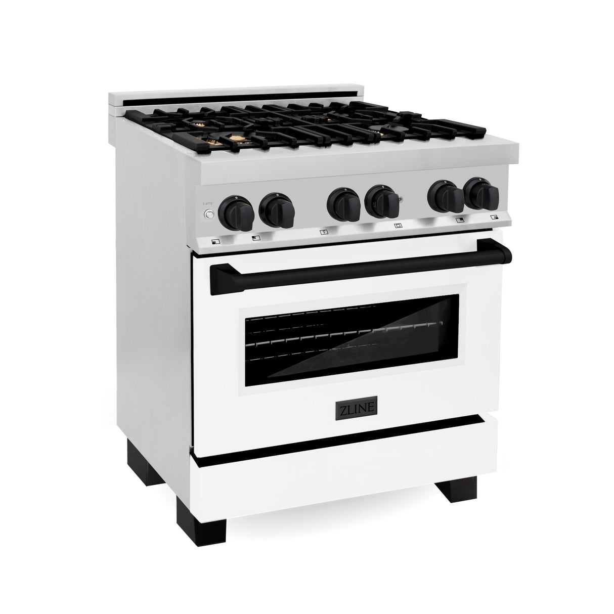 ZLINE Autograph Edition 30" 4.0 cu. ft. Dual Fuel Range with Gas Stove and Electric Oven in Stainless Steel with White Matte Door and Accents (RAZ-WM-30) - Rustic Kitchen & Bath - Ranges - ZLINE Kitchen and Bath