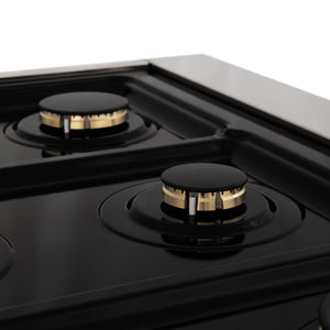 ZLINE Autograph Edition 36 in. 4.6 cu. ft. Legacy Dual Fuel Range with 6 Burner Gas Cooktop and Electric Convection Oven in Stainless Steel and Matte Black Accents (RAZ-36-MB)