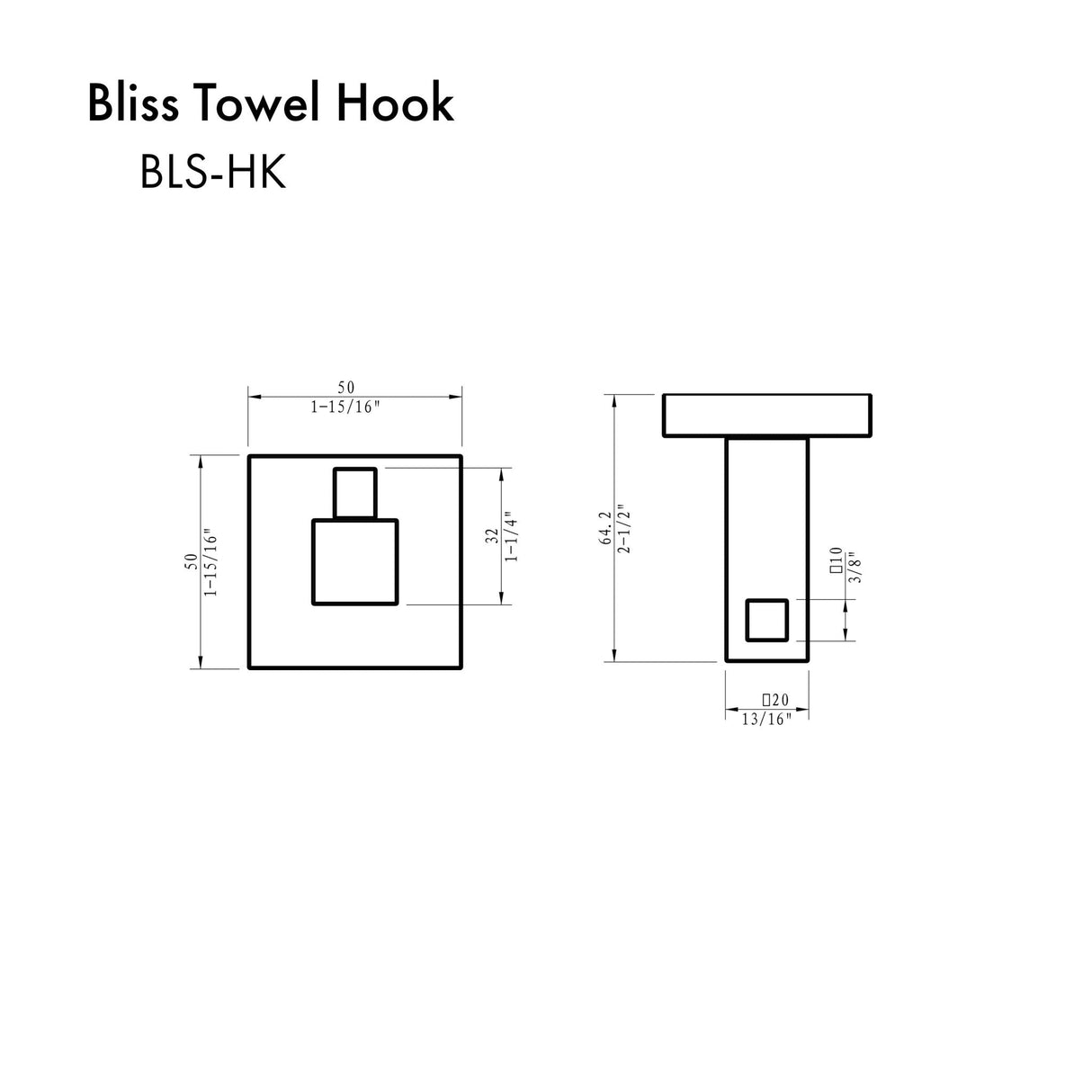 ZLINE Bliss Towel Hook (BLS-HK)