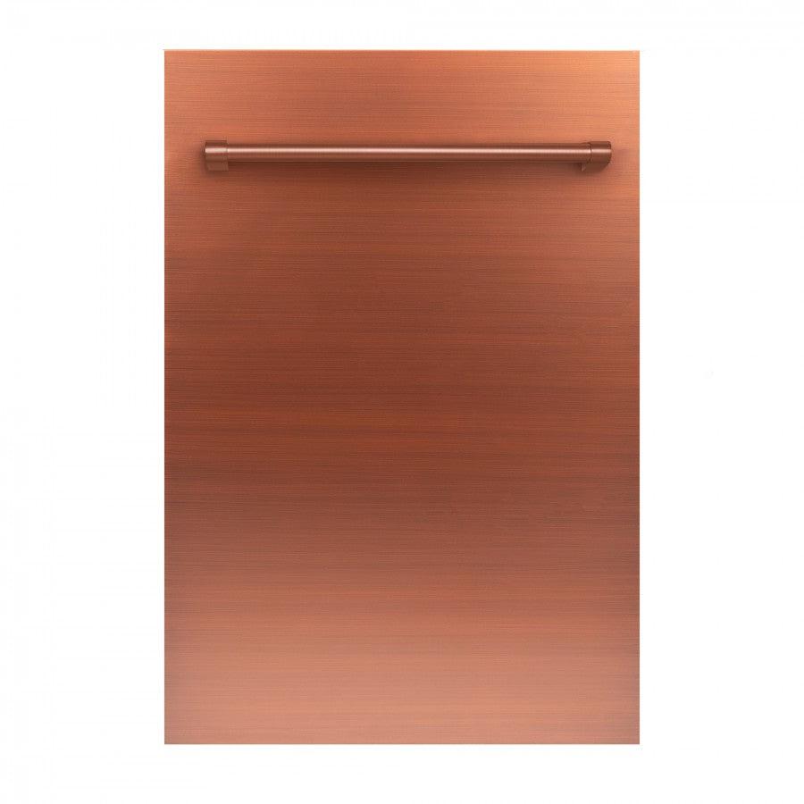 ZLINE 18 in. Compact Top Control Dishwasher with Copper Panel and Traditional Handle, 52dBa (DW-C-H-18)