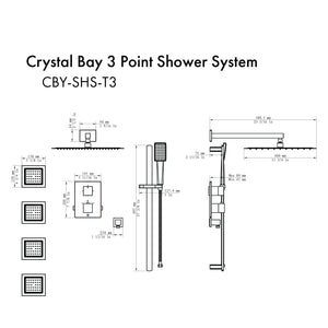 ZLINE Crystal Bay Thermostatic Shower System with Body Jets (CBY-SHS-T3)