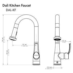 ZLINE Dali Pull Down Single Handle Kitchen Faucet in Matte Black (DAL-KF-MB)
